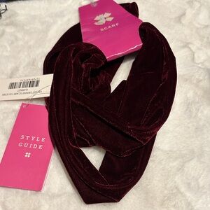 NWT Naturalizer Velvet Garnet Skinny Scarf